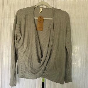 VICI Waffle Knit Wrap Top